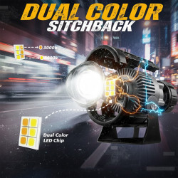GENEROX Mini Dual Color Fog Light White Yellow Pack of 2