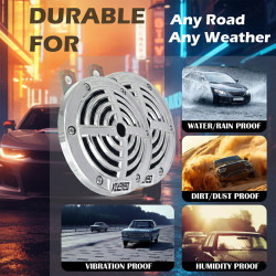 GENEROX Vibro DLX Horn Set for Car & Bike – 110mm Dual Tone Super Loud | Chrome Grill Design | 12V Universal (Set of 2)