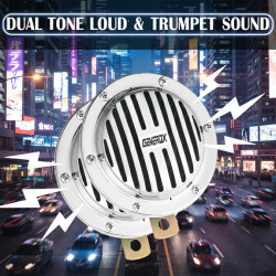 GENEROX Diamond 110mm Chrome Horn | Dual Tone Car & Bike