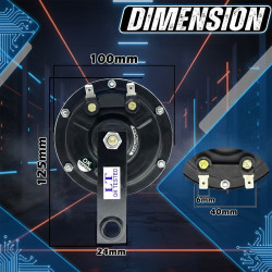 GENEROX Vibro Max Horn Set 100mm for Bike & Car – Dual Tone Super Loud | Chrome Metal Grill | 12V Universal (Set of 2)