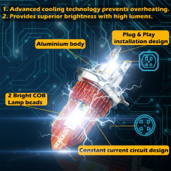 Generox CYT H4 Dual Color LED Headlight White High Yellow Low