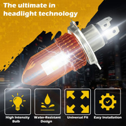 Generox CYT H4 Dual Color LED Headlight White High Yellow Low