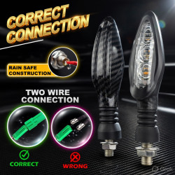 GENEROX KTM Carbon Fiber OEM Style 3 LED Indicator for Universal Bike