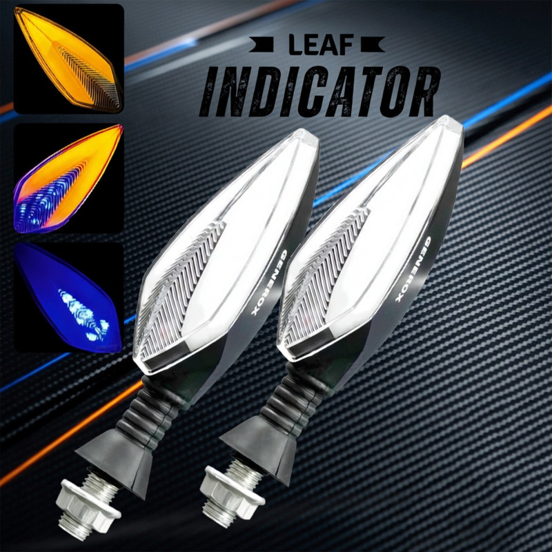 GENEROX BlueLeaf Dual Color LED Bike Indicator (Blue & Yellow) Universal Fit
