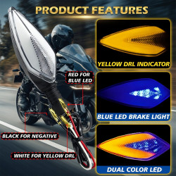 GENEROX BlueLeaf Dual Color LED Bike Indicator Blue Yellow