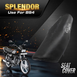 GENEROX Seat Cover for Hero Splendor Plus BS4 | PU Leather Bike Seat C
