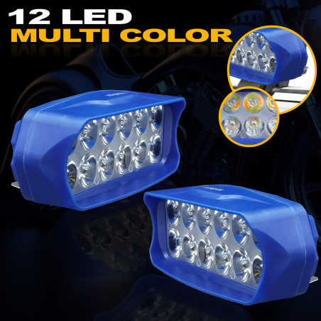 GENEROX 12 LED Super Bright Universal Fog Light for Bike & Car with Multi Mode Lighting