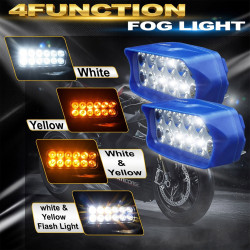 GENEROX 12 LED Super Bright Universal Fog Light for Bike & Car with Multi Mode Lighting