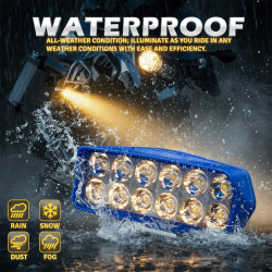 GENEROX 12 LED Super Bright Universal Fog Light for Bike & Car with Multi Mode Lighting