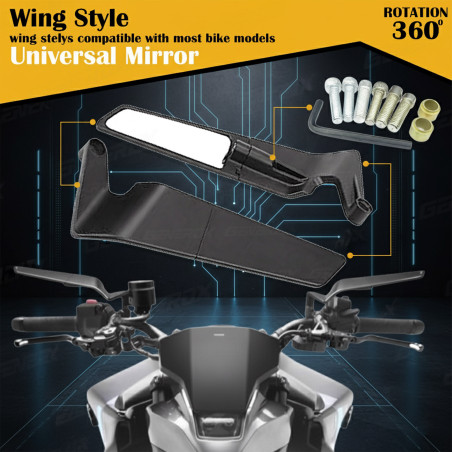 GENEROX Universal Bike Wing Mirror HD 360° Rotation