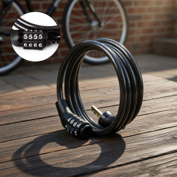 GENEROX 4 Digit Number Cable Lock for Bike – Heavy Duty Security Lock
