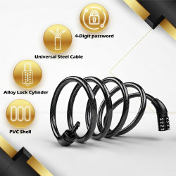 GENEROX 4 Digit Number Cable Lock for Bike Security