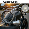 Generox Steel Cable Lock with Black PVC Coating | Heavy Duty Bike & Scooter Security Lock with 2 Keys