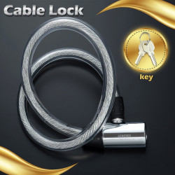 Generox Steel Cable Lock with Black PVC Coating for Bike