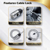 Generox Steel Cable Lock with Black PVC Coating for Bike