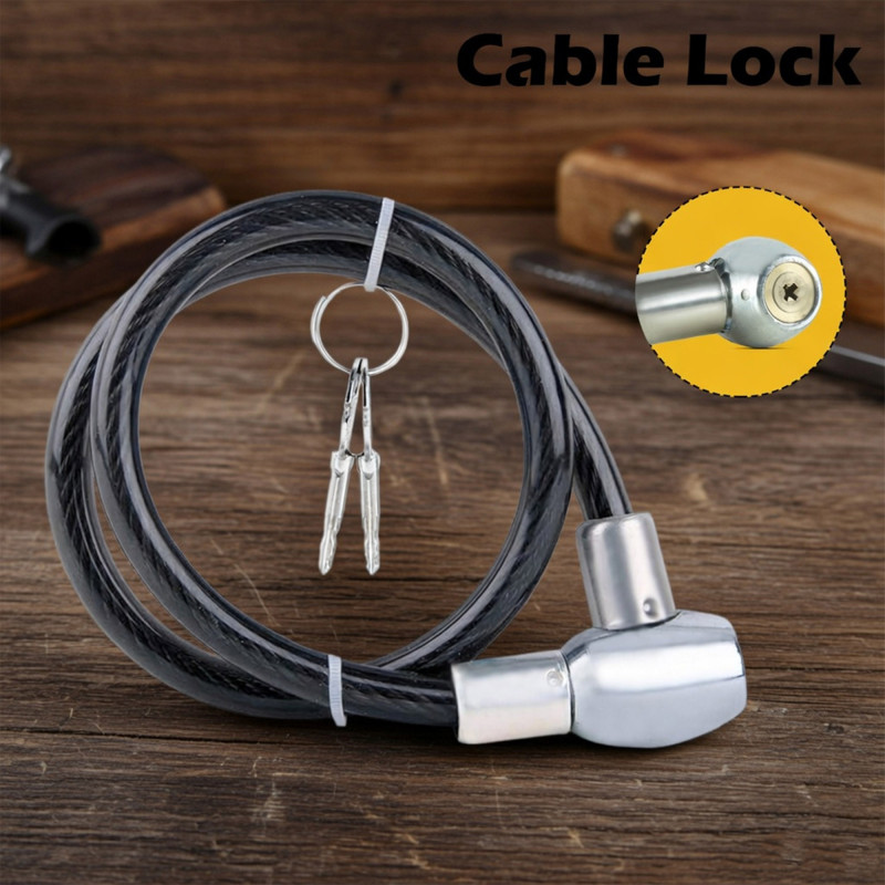 GENEROX Heavy Duty Steel Cable Lock with Star Key (Two Keys) for Bike