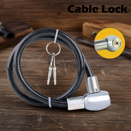 GENEROX Steel Cable Lock with Star Key for Bike (Two Keys)