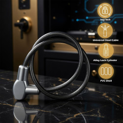 GENEROX Steel Cable Lock with Star Key for Bike (Two Keys)