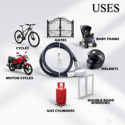 GENEROX Heavy Duty Steel Cable Lock with Star Key (Two Keys) for Bike