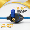 GENEROX Blue Cable Bike Lock with Push Lock & Two Keys