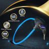GENEROX Blue Cable Bike Lock with Push Lock & Two Keys