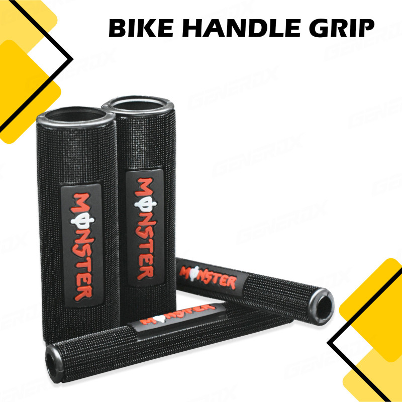 GENEROX Monster Handle & Clutch Grip Set | Universal Anti-Slip Rubber Grips for Bike & Scooty