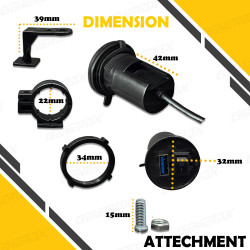 GENEROX 5V 2.1A USB Bike Charger | Waterproof Mobile Charger for Motorcycle