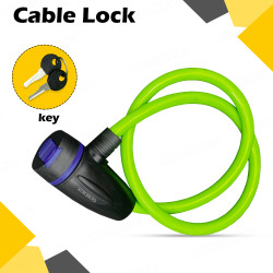 GENEROX Heavy Duty Blue Cable Bike Lock with Push Lock System (Two Keys)