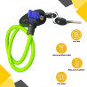 GENEROX Blue Cable Bike Lock with Push Lock & Two Keys