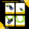 GENEROX Blue Cable Bike Lock with Push Lock & Two Keys