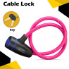 GENEROX Blue Cable Bike Lock with Push Lock & Two Keys