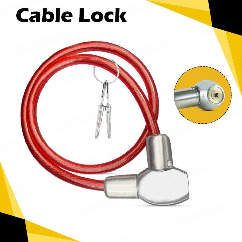 GENEROX Steel Cable Lock with Star Key for Bike (Two Keys)