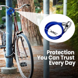 GENEROX Steel Cable Lock with Star Key for Bike (Two Keys)