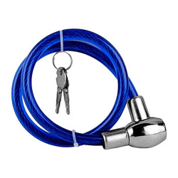 GENEROX Heavy Duty Steel Cable Lock with Star Key (Two Keys) for Bike