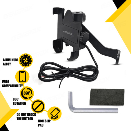 GENEROX Mirror Mount Mobile Holder Bike