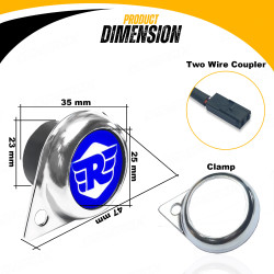 GENEROX R Logo Blue LED Light Royal Enfield
