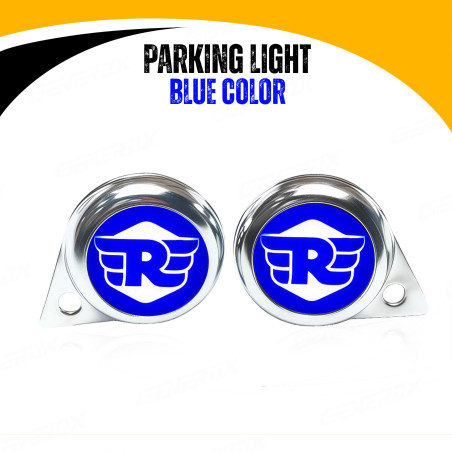 GENEROX R Logo Blue LED Parking Light for Royal Enfield | Premium