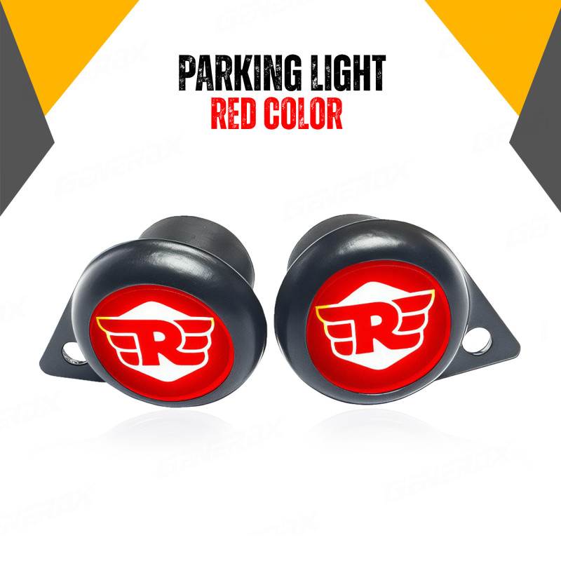 GENEROX R Logo Blue LED Parking Light for Royal Enfield | Premium