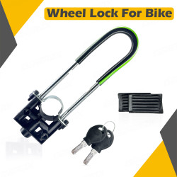 GENEROX Heavy Duty Wheel Lock with 2 Keys | Push Lock Security for Bike