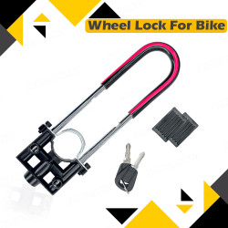 GENEROX Special Heavy Duty Wheel Lock with 2 Keys & Rubber Pads | Premium Push Lock Bike Security