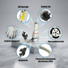GENEROX C6 Original H4 LED Headlight | Chrome Design High Power Light for Bike & Car