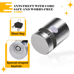 GENEROX Heavy Duty Silver Disc Lock with 2 Keys | Premium Push Lock Security for Bike