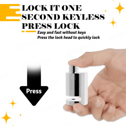 GENEROX Heavy Duty Silver Disc Lock with 2 Keys | Premium Push Lock Security for Bike