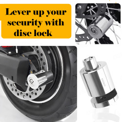 GENEROX Heavy Duty Silver Disc Lock with 2 Keys | Premium Push Lock Security for Bike
