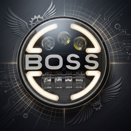 GENEROX Boss Logo LED Headlight Royal Enfield Thar