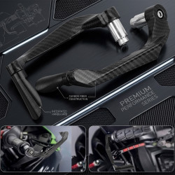 GENEROX Carbon CNC Lever Guard | Premium Brake & Clutch Protection for Bike (Black & Silver)