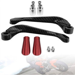 GENEROX Carbon CNC Lever Guard | Premium Brake & Clutch Protection for Bike (Black & Silver)