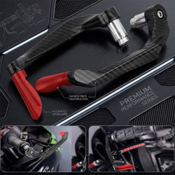 GENEROX Carbon CNC Lever Guard | Premium Brake & Clutch Protection for Bike (Black & Silver)