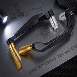 GENEROX Carbon CNC Lever Guard | Premium Brake & Clutch Protection for Bike (Black & Silver)