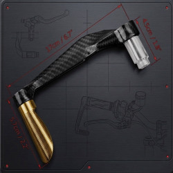 GENEROX Carbon CNC Lever Guard | Premium Brake & Clutch Protection for Bike (Black & Silver)